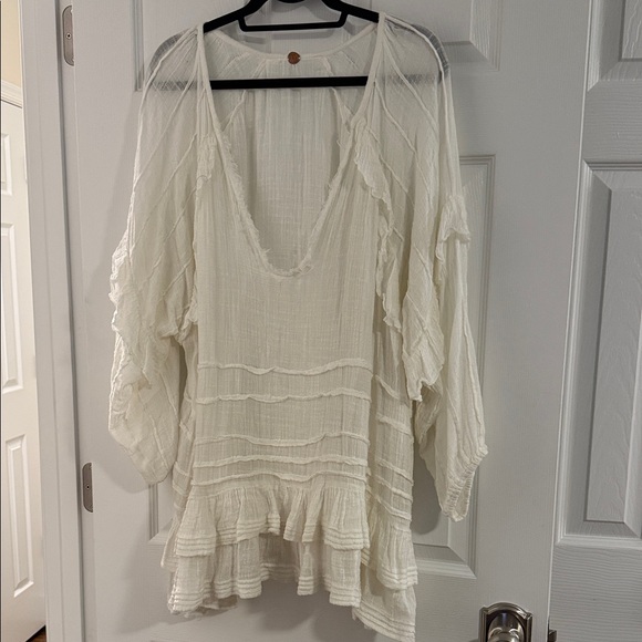 Free People BOHO Cream Women's Tunic - Picture 3 of 7